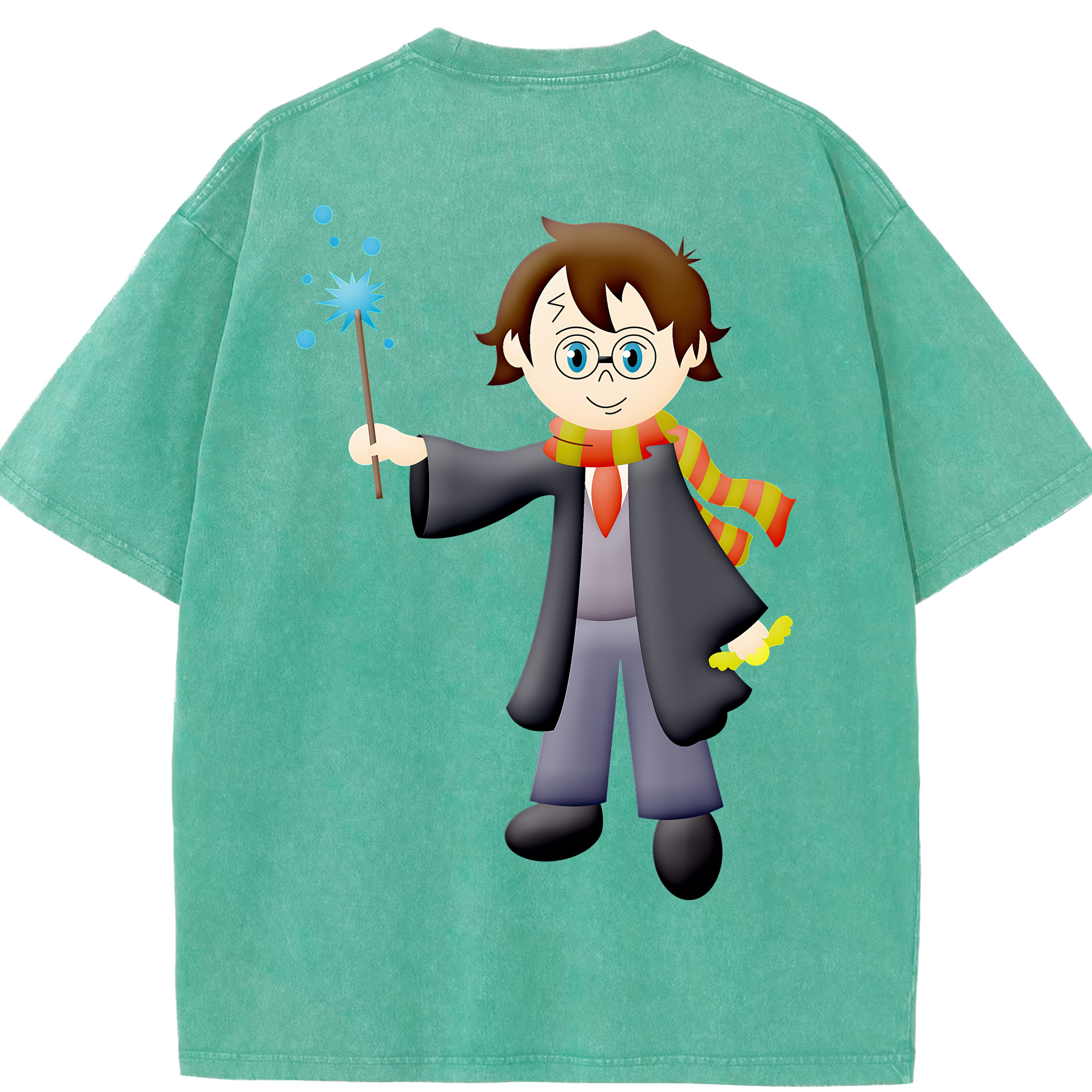 （画像用） Harry Potter ハリー・ポッターシリーズ 綿100% ヴィンテージ風 半袖Tシャツ（背面プリント）